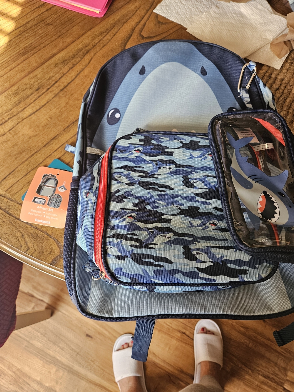 Blue Shark Camo Men's Backpack - Navy/Light Blue